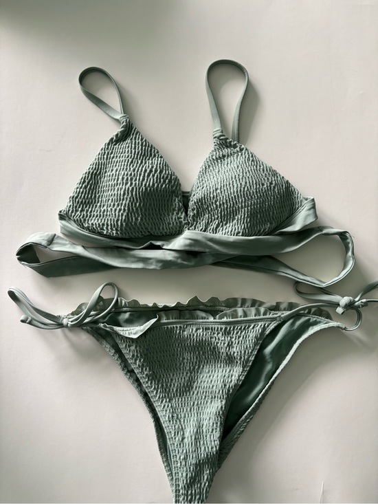 Hollister Other - Hollister Sage Smocked Triangle Wrap Bikini